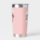 Blush roze foto monogram initialen naam geïsoleerde drinkbeker (Links)