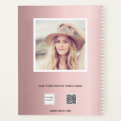 Blush roze foto monogram naam planner (Achterkant)