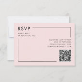 Blush Roze Foto QR Code Bruiloft RSVP Behuizing Kaart (Voorkant)
