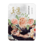 Blush Roze foto Weddenschap Bewaar datum Magneet (Verticaal)