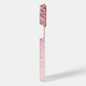 Blush Roze geborsteld metaal Glitter Monogram Naam iPhone Hoesje (Rechterkant)