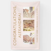 Blush roze | Gefeliciteerd Afstuderen Foto Spandoek (Verticaal)