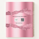 Blush roze gekleurd marmer name script notitieboek (Achterkant)