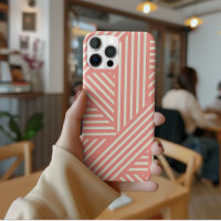 Blush Roze Geometrisch Patroon Vrouwelijke Girly S