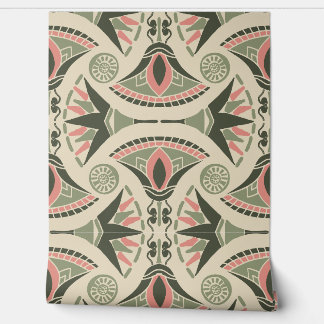 Blush Roze - Geometrische Lotus - Gestileerde Lotu Behang