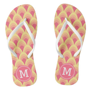 Blush roze geometrische patronen personaliseren Mo Teenslippers