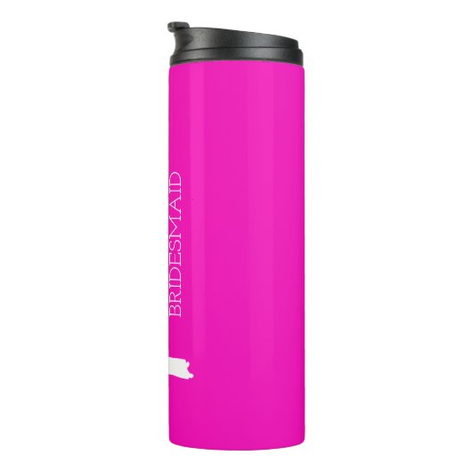 Blush roze gepersonaliseerde bridesmaid thermosbeker (Geroteerd rechts)