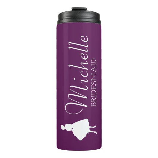 Blush roze gepersonaliseerde bridesmaïde thermisch thermosbeker (Voorkant)