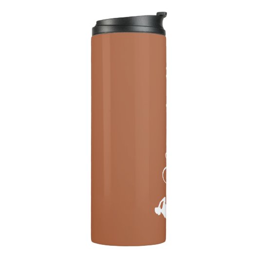 Blush roze gepersonaliseerde bridesmaïde thermisch thermosbeker (Gedraaid links)