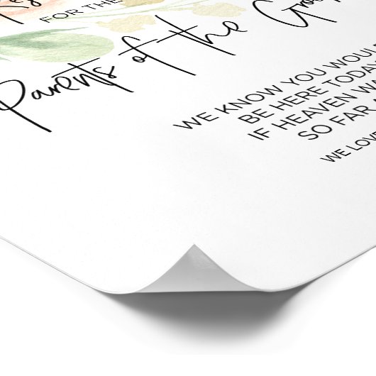 Blush roze gereserveerde ouders van Groom Loving M Poster (Hoek)