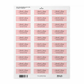 Blush Roze Gestileerde Namen Bruiloft Retouradres Etiket (Full Sheet)