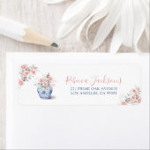 Blush Roze Ginger Jar Chinoiserie Douche Adres Etiket (Insitu)