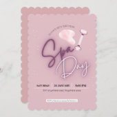 Blush roze, girly, spa verjaardag kaart (Voorkant / Achterkant)