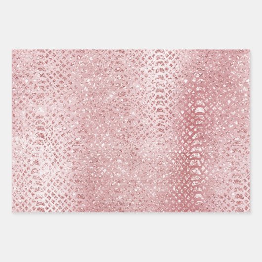 Blush Roze Glam Glitter Dier Inpakpapier Vel (Voorkant)