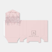 Blush roze glitter drijft zakelijke logo bedankdoosjes (Uitgevouwen)