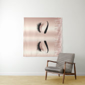 Blush roze glitter druppels ogen wimpers roos goud wandkleed (In Situ (horizontaal))