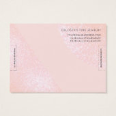 Blush roze Glitter Geo Heart Bracelet display Visitekaartje (Achterkant)