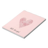 Blush Roze Glitter Glitzy Heart Notitieblok (Gedraaid)