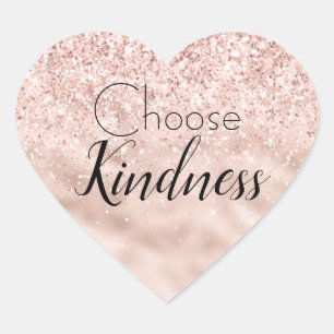 Blush roze glitter Glitzy Sparkle   Hart Sticker