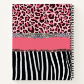 Blush roze Glitter Leopard Print Diary Spiral Notitieboek (Achterkant)
