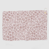 Blush roze glitter leopard print golfhanddoek (Horizontaal)