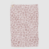 Blush roze glitter leopard print golfhanddoek (Voorkant)
