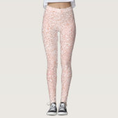 Blush roze glitter leopard print               leggings (Voorkant)