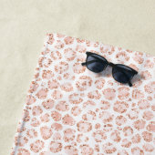 Blush roze glitter leopard print strandlaken (In situ)