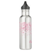 Blush roze glitter monogram waterfles  (Links)