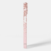 Blush roze glitter Patroon en girale scriptnaam Case-Mate iPhone Case (Achterkant / Rechts)