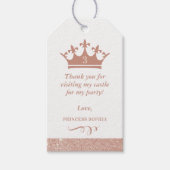 Blush Roze Glitter Prinses Kroongunst Cadeaulabel (Voorkant)