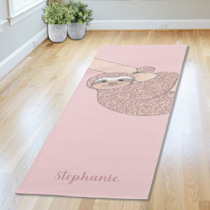 Blush roze glitter-sleuf op maat yogamat