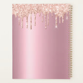 Blush roze glitter Sparkle Girly Monogram Pla Planner (Achterkant)