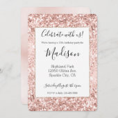 Blush roze glitter Sparkle Kaart (Voorkant / Achterkant)