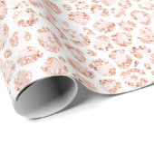 Blush roze glitter White leopard print Cadeaupapier (Rol Hoek)