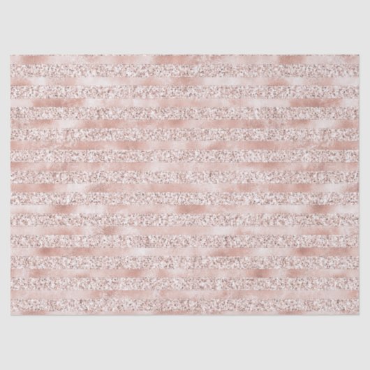 Blush roze gloed glitter stripes tissuepapier (Voorkant)