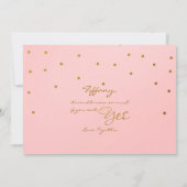 Blush Roze & Gold Foil Confetti GEMAAKT MET HONOR- Kaart (Achterkant)