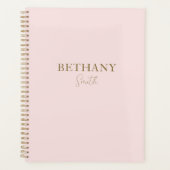 Blush roze Gold-naam Planner (Voorkant)