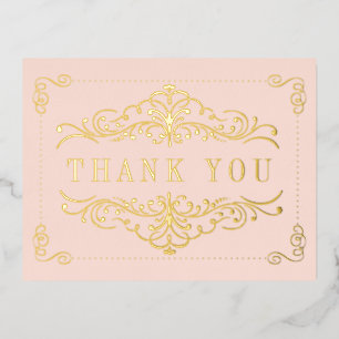 Blush roze & Gold weddenschap Hartelijk dank Folie Uitnodiging Briefkaart