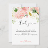 Blush roze goud bloemengroen waterverf elegant bedankkaart (Voorkant)