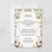 Blush Roze Goud Bloementuin Details Kaart (Voorkant)