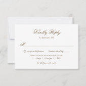 Blush Roze Goud Bruiloft RSVP Kaart Maaltijd Keuze (Achterkant)