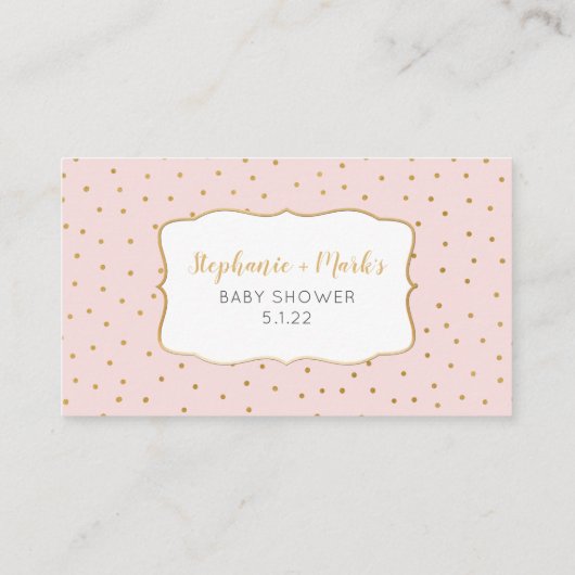Blush Roze + goud confetti luier verloting ticket (Achterkant)