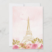 Blush roze goud Eiffeltoren Paris Quinceañera Kaart (Achterkant)