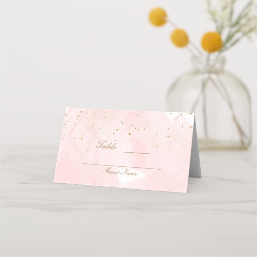 Blush Roze & Goud Splatter Moderne Tafelstoel (Achterkant)