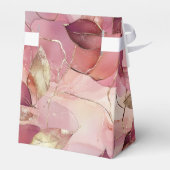 Blush roze gouden bladeren bruiloft bedankdoosjes (Achterkant)