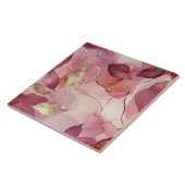 Blush roze gouden bladeren tegeltje (Zijkant)
