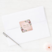 Blush roze gouden bloem Dank u Sticker (Envelop)