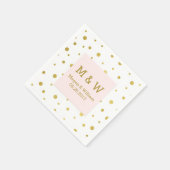 Blush roze gouden Confetti bruiloft monogram Servetten (Hoek)