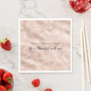 Blush Roze Gouden Confetti Servet